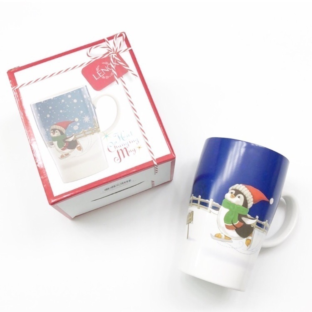 NEW LENOX penguin color changing magic mug